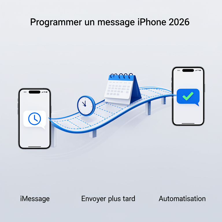 Infographie : programmer un message sur iphone