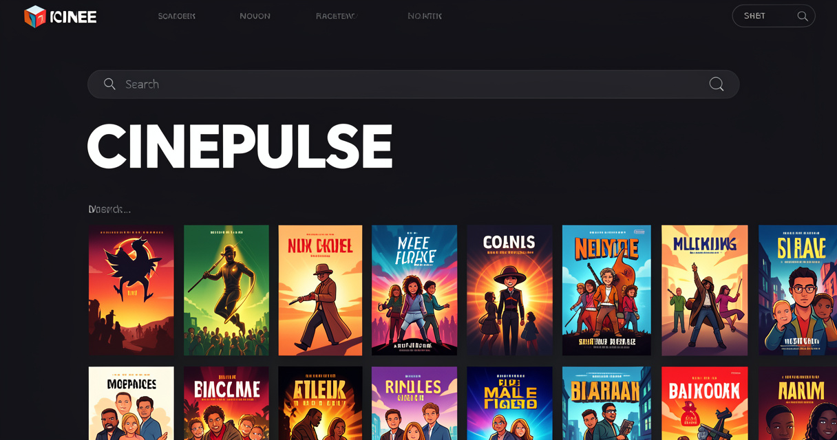Interface d'accueil de Cinepulse avec grille de films et séries en streaming