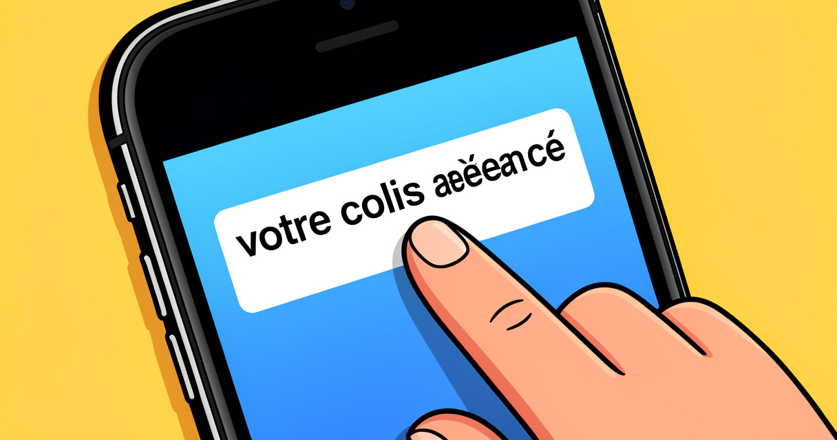 Smartphone affichant le statut votre colis a été annoncé sur une page de suivi