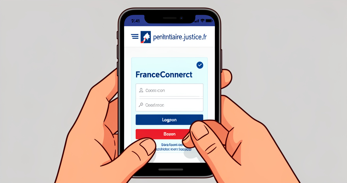 Connexion FranceConnect sur le site penitentiaire.justice.fr pour envoyer de l'argent à un détenu