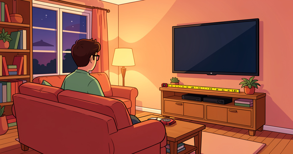 Distance de recul idéale de 1,4 mètre pour une TV 109 cm 43 pouces dans un salon