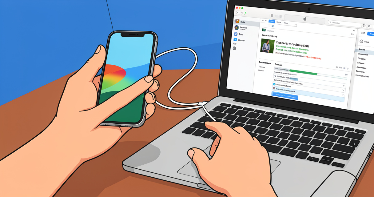 iPhone connecté à un ordinateur pour réinitialisation via iTunes après oubli du code