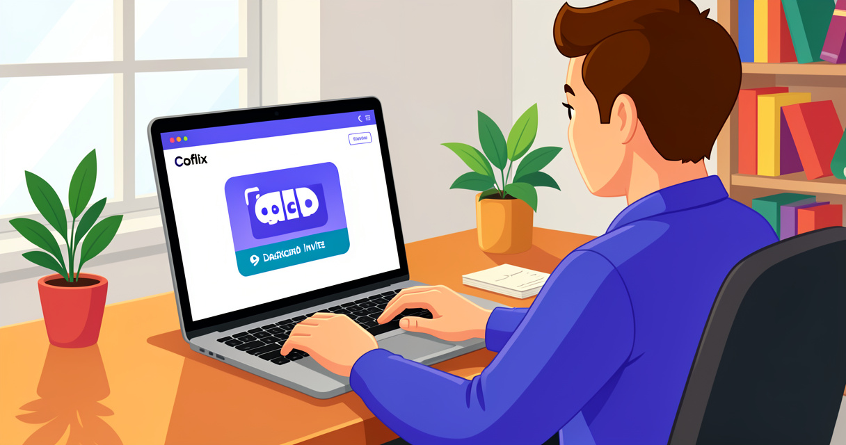 Capture d'écran du site Coflix avec le lien Discord à cliquer, vue sur un ordinateur