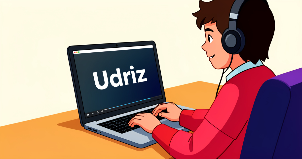 Plateforme de streaming Udriz sur un écran d'ordinateur portable