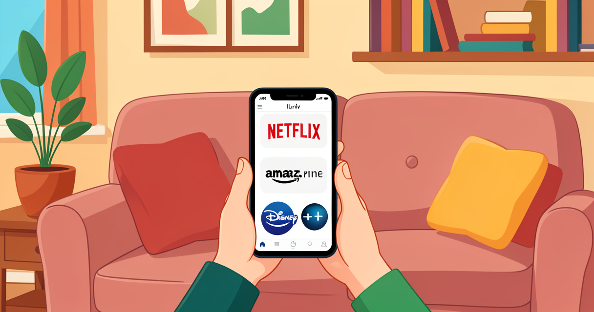 Utilisateur consultant Ilmiv sur smartphone pour trouver un film en streaming