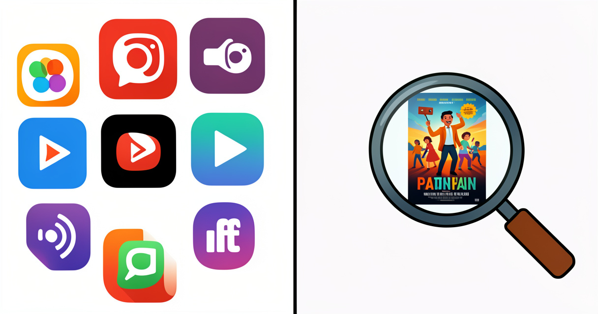 Comparaison visuelle entre plusieurs applications de streaming et l'agrégateur Ilmiv