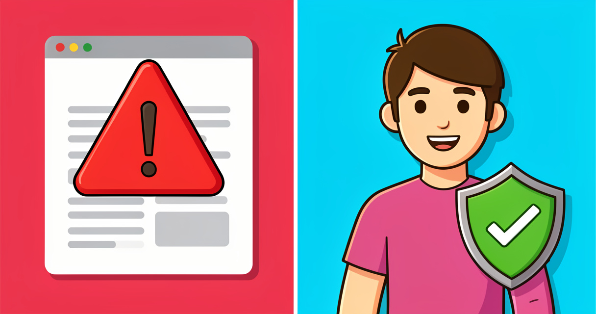 Comparaison entre un site de streaming bloqué et une session sécurisée avec protection