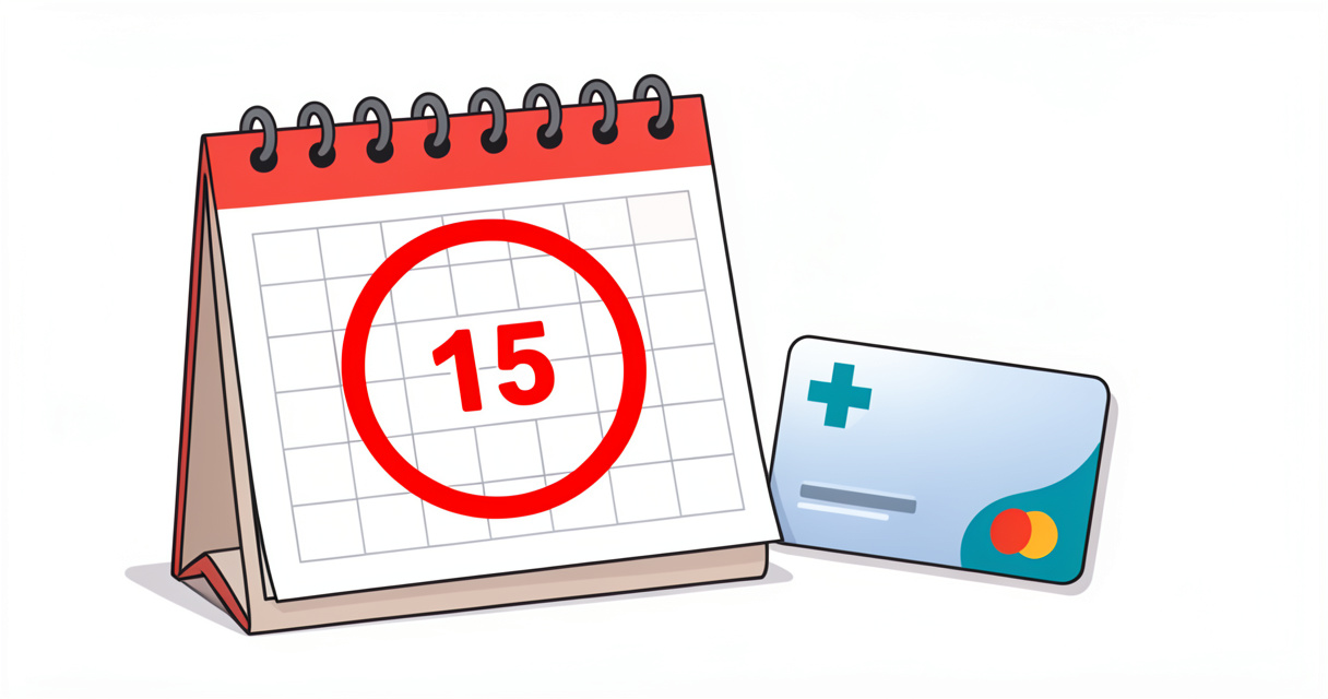 Calendrier avec période de 15 jours et carte mutuelle, durée portabilité mutuelle après rupture essai