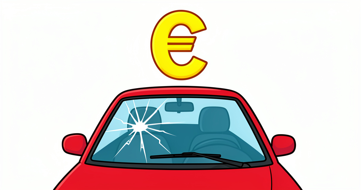 Impact sur pare-brise avec option zéro franchise, sans frais pour l'automobiliste