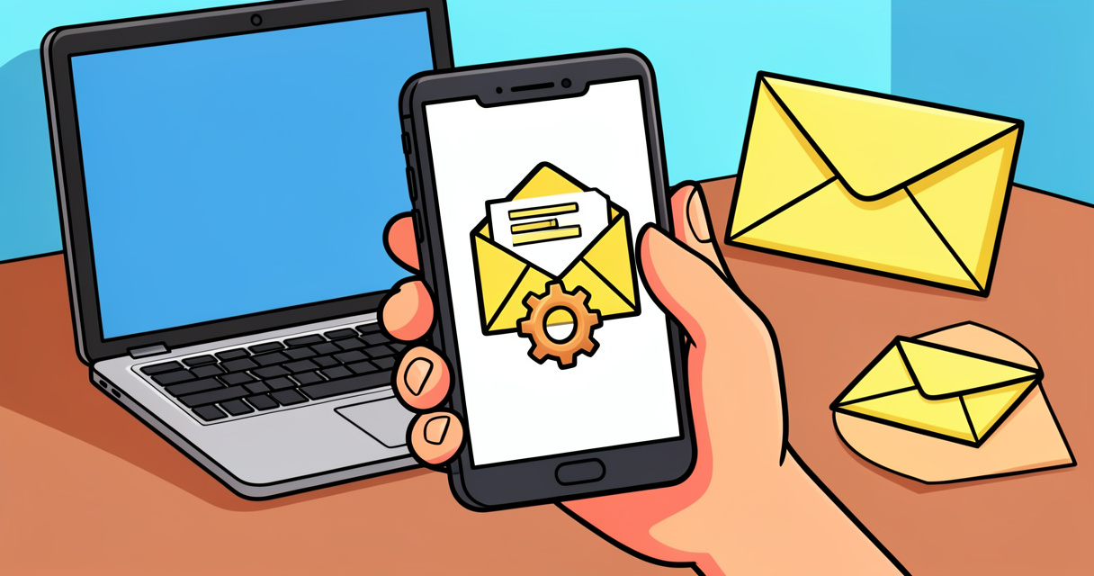 Configuration messagerie AKEO sur smartphone avec logo Akeo et boîte mail
